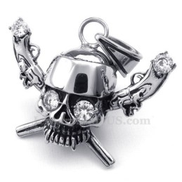 Piraten Titanium Schedel Hanger Ketting (Gratis Ketting)