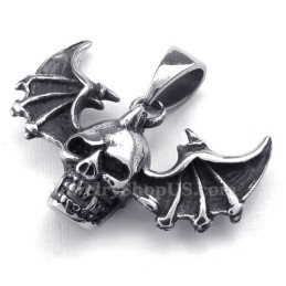 Vleugels Titanium Schedel Hanger Ketting (Gratis Ketting)