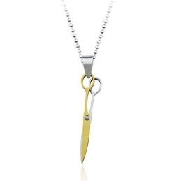 Gloden Scissor Fashion Titanium Hanger - Gratis Ketting