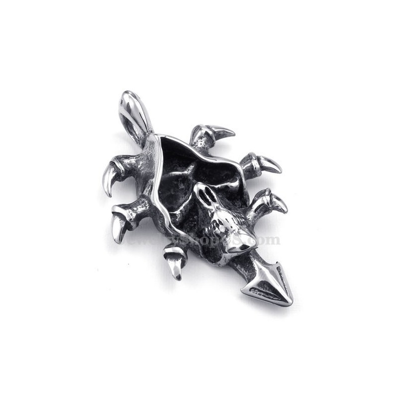 Prachtige Titanium Schedelhanger Ketting (Gratis Ketting) Prachtige Titanium Schedelhanger Ketting (Gratis Ketting)