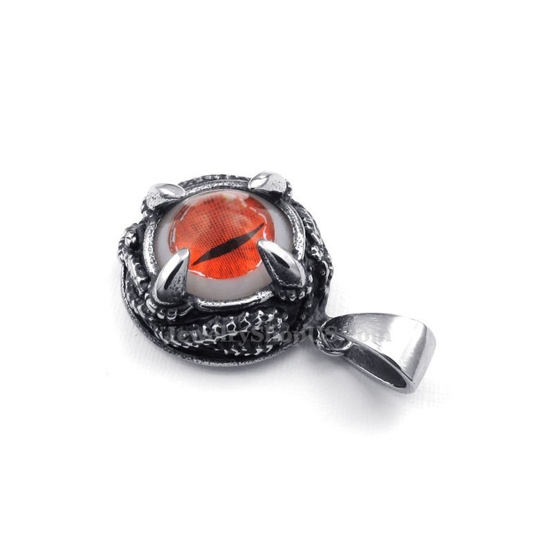 Rode Kattenoog Titanium Hanger Ketting (Gratis Ketting) Rode Kattenoog Titanium Hanger Ketting (Gratis Ketting)