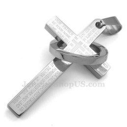 Titanium Kruishanger Met Schriftgedeelte (Gratis Ketting)