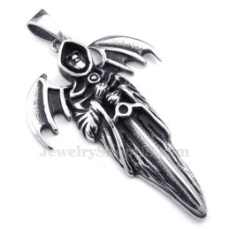 Prachtige Titanium Grim Reaper Hanger Ketting (Gratis Ketting)