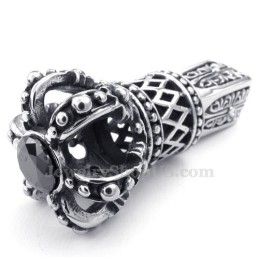 Zwarte Titanium Keizerskroon Hanger Met Zirkonia (Gratis Ketting)