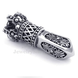 Zwarte Titanium Keizerskroon Hanger Met Zirkonia (Gratis Ketting)