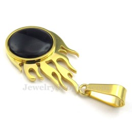 Titanium Gouden Vuurbal Hanger Ketting (Gratis Ketting)