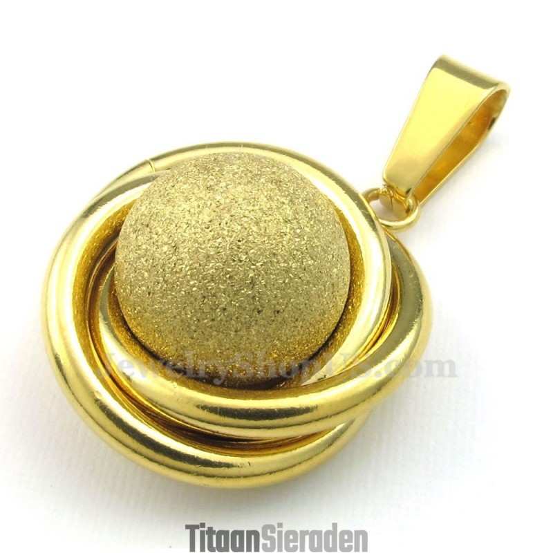 Gouden Bolvormige Titanium Hanger Ketting (Gratis Ketting) Gouden Bolvormige Titanium Hanger Ketting (Gratis Ketting)