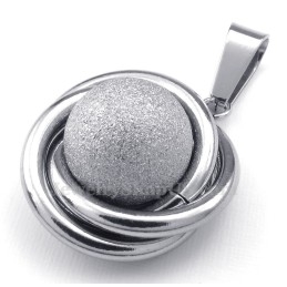 Titanium Zilveren Bol Hanger Ketting (Gratis Ketting)