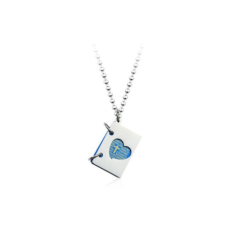 Openklapbare Herenbijbel En Kruis Titanium Hanger - Gratis Ketting Openklapbare Herenbijbel En Kruis Titanium Hanger - Gratis Ketting