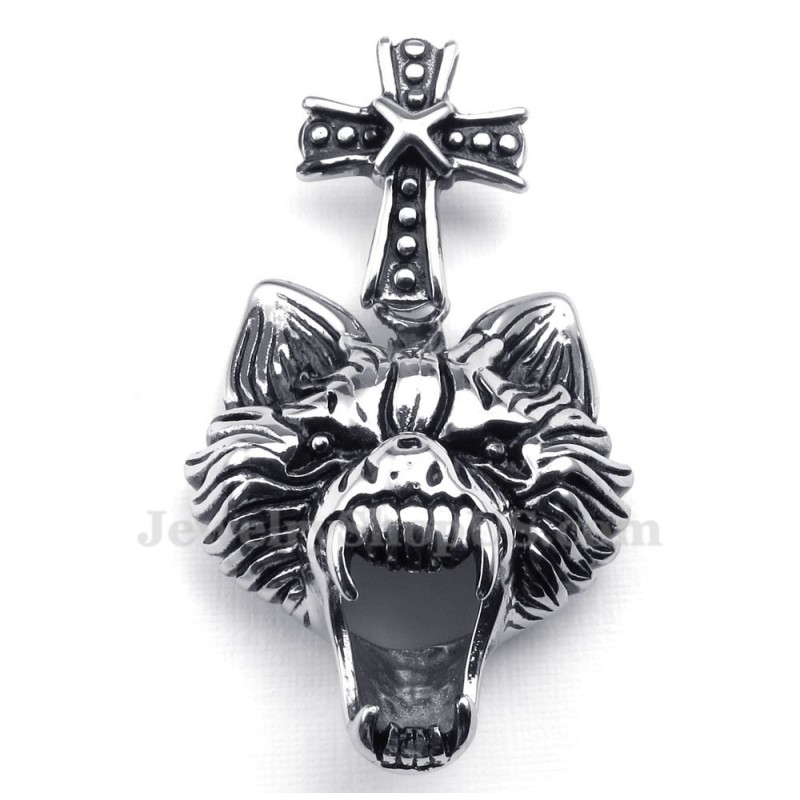 Titanium Wolfkop Hanger Ketting (Gratis Ketting) Titanium Wolfkop Hanger Ketting (Gratis Ketting)
