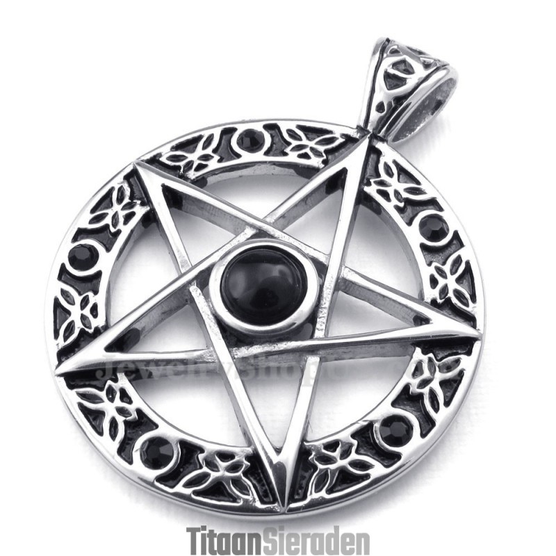 Titanium Ster Hanger Ketting (Gratis Ketting)