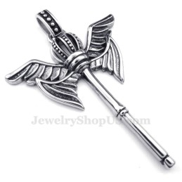Titanium Kroon Scepter Hanger Ketting (Gratis Ketting)