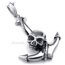 Titanium Schedel Anker Hanger Ketting (Gratis Ketting)
