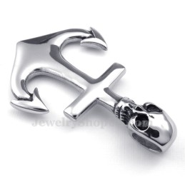 Titanium Schedel Anker Hanger Ketting (Gratis Ketting)