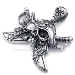 Titanium Schedel Corsair Hanger Ketting (Gratis Ketting)