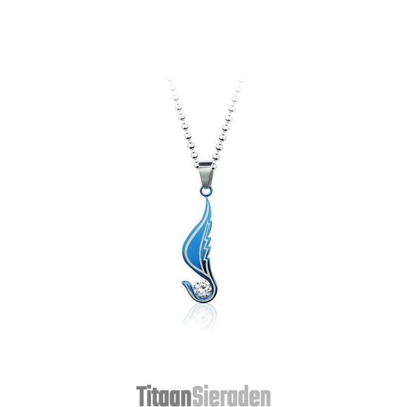 Mode Engelenvleugel Titanium Hanger Met Diamant - Gratis Ketting