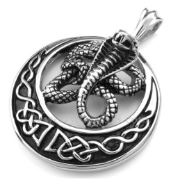 Titanium Cobra Hanger Ketting (Gratis Ketting)