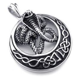 Titanium Cobra Hanger Ketting (Gratis Ketting)