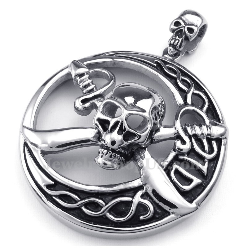 Titanium Piratenschedel Hanger Ketting (Gratis Ketting)