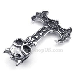 Titanium Thor'S Hammer Hanger Ketting (Gratis Ketting)
