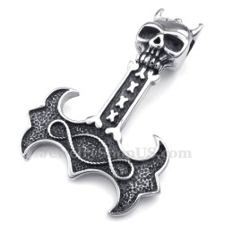 Titanium Thor'S Hammer Hanger Ketting (Gratis Ketting)