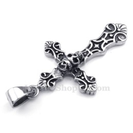 Schedel Titanium Kruis Hanger Ketting (Gratis Ketting)