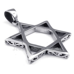 Hollow Out Star Men'S Personality Titanium Hanger Ketting (Gratis Ketting)