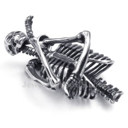 Titanium Schedel Hanger Ketting (Gratis Ketting)