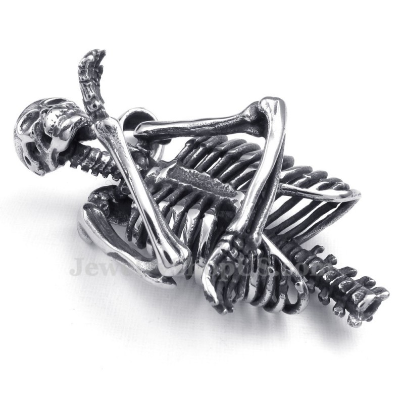 Titanium Schedel Hanger Ketting (Gratis Ketting) Titanium Schedel Hanger Ketting (Gratis Ketting)