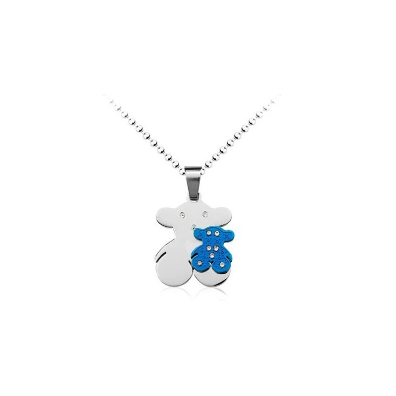 Lievelingsblauwe En Zilveren Tous Titanium Hanger - Gratis Ketting Lievelingsblauwe En Zilveren Tous Titanium Hanger - Gratis Ketting