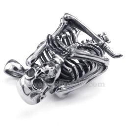 Titanium Schedel Hanger Ketting (Gratis Ketting)