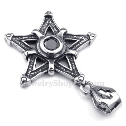 Zwarte Zirkoon Titanium Ster Hanger Ketting (Gratis Ketting)