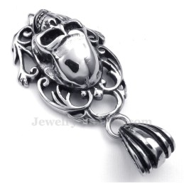 Prachtige Titanium Schedelhanger Voor Heren (Gratis Ketting)