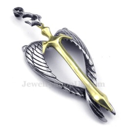 Wings Titanium Gouden Kruis Hanger Ketting (Gratis Ketting)