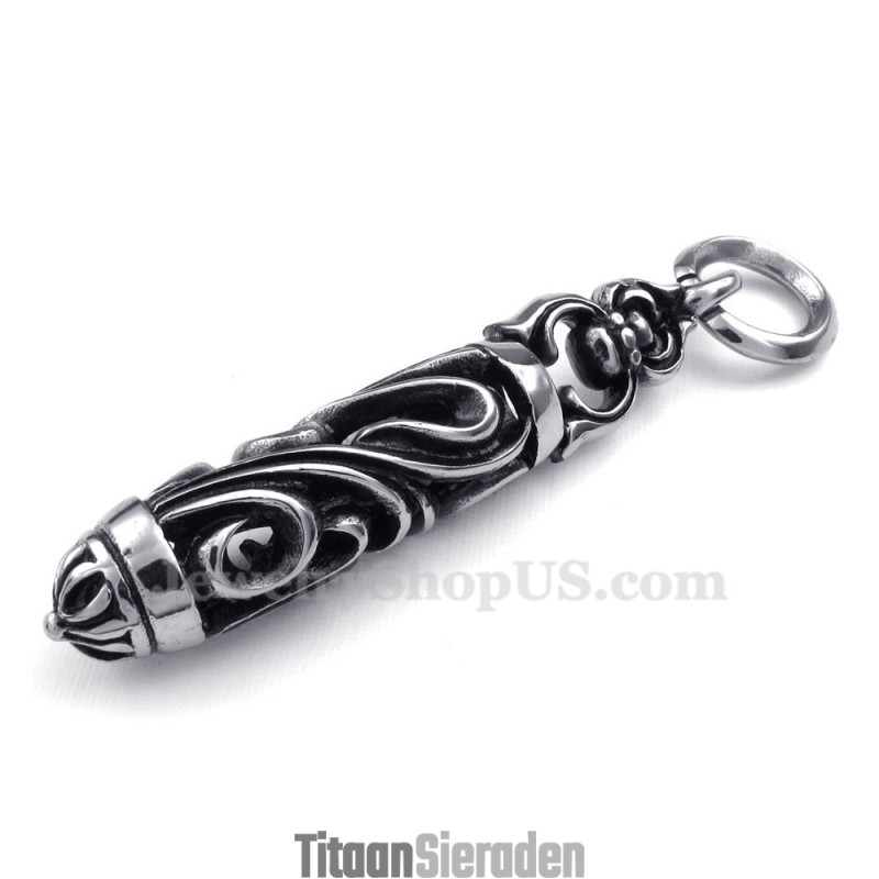 Titanium Cilinder- En Kolomhangerketting (Gratis Ketting)