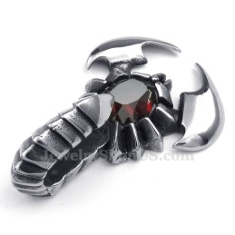 Ketting Met Rode Zirkoon En Schorpioen Van Titanium (Gratis Ketting)