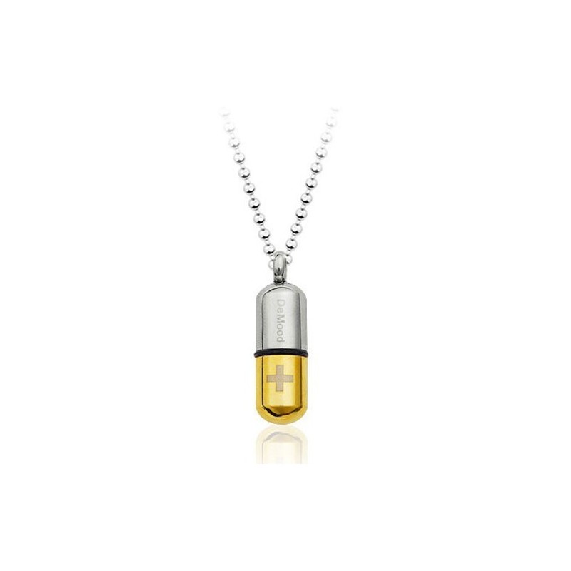 Nieuwe Stijl Gouden Open Capsule Titanium Hanger - Gratis Ketting Nieuwe Stijl Gouden Open Capsule Titanium Hanger - Gratis Ketting