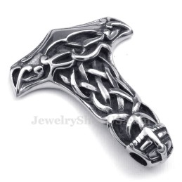 Schedel Titanium Thor'S Hamer Hanger Ketting (Gratis Ketting)