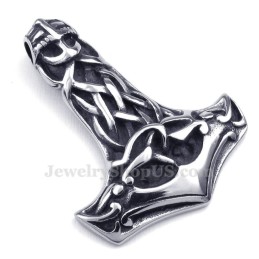 Schedel Titanium Thor'S Hamer Hanger Ketting (Gratis Ketting)