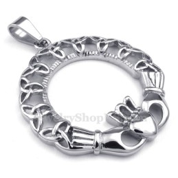 Titanium Keltische Knoop Lus Hanger Ketting (Gratis Ketting)