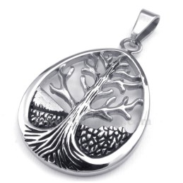 Titanium Levensboom Hanger Ketting (Gratis Ketting)