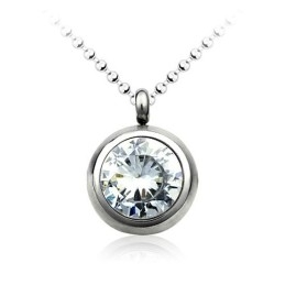 Mode Titanium Hanger Met Diamant - Gratis Ketting