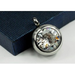 Mode Titanium Hanger Met Diamant - Gratis Ketting