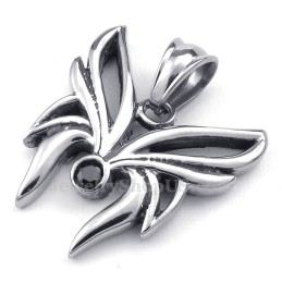 Zwarte Zirkoon Titanium Vlinderhanger Ketting (Gratis Ketting)