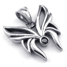 Zwarte Zirkoon Titanium Vlinderhanger Ketting (Gratis Ketting)