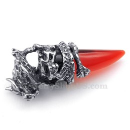 Rode Titanium Drakentand Hanger Ketting (Gratis Ketting)