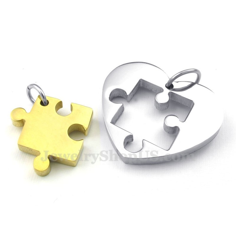 Gouden Titanium Hartvormige Hangerketting Met Koppels (Gratis Ketting) (Één Paar) Gouden Titanium Hartvormige Hangerketting Met Koppels (Gratis Ketting) (Één Paar)