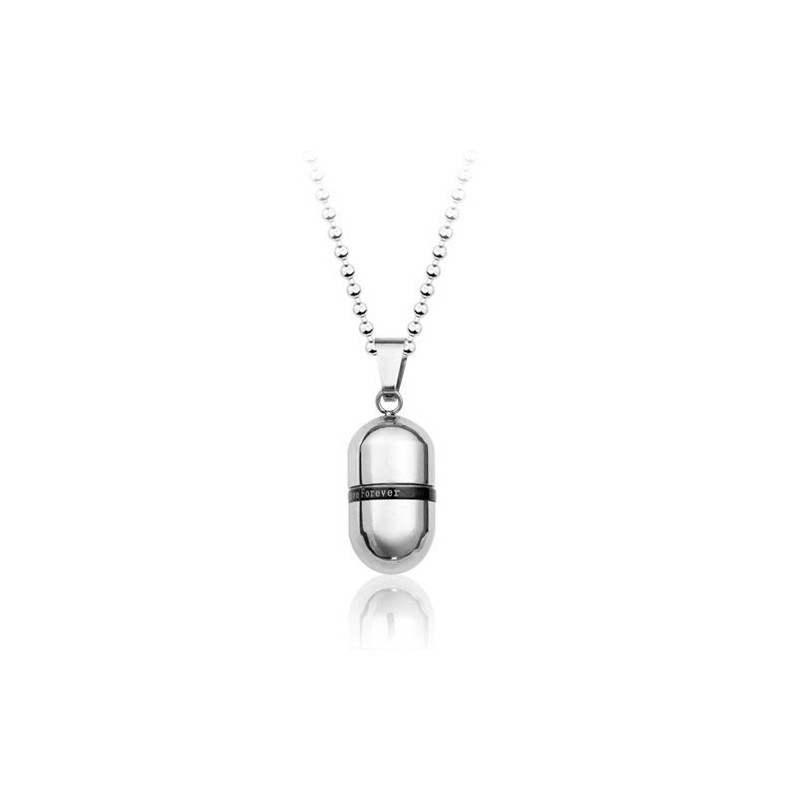 Liefde Voor Altijd Openklapbare Capsule Titanium Hanger - Gratis Ketting Liefde Voor Altijd Openklapbare Capsule Titanium Hanger - Gratis Ketting