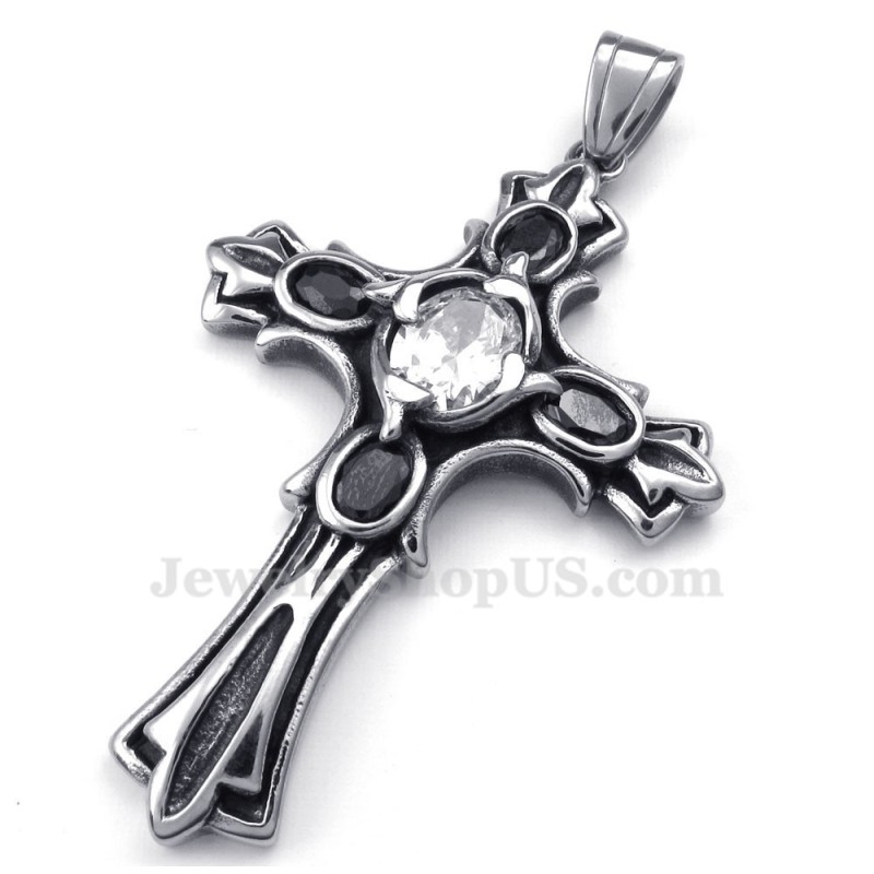 Witte Zirkoon Titanium Kruishanger Ketting (Gratis Ketting) Witte Zirkoon Titanium Kruishanger Ketting (Gratis Ketting)