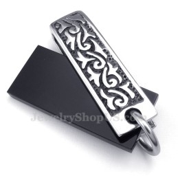 Titanium Zwarte Stenen Hanger Ketting (Gratis Ketting)